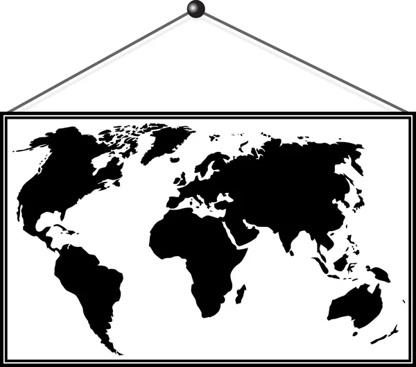 墙上的图片地图图像 — 图库矢量图片