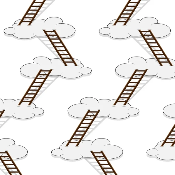 Trap naar wolken naadloze patroon — Stockvector