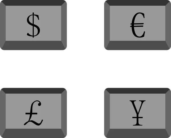 Tasten Währung — Stockvektor