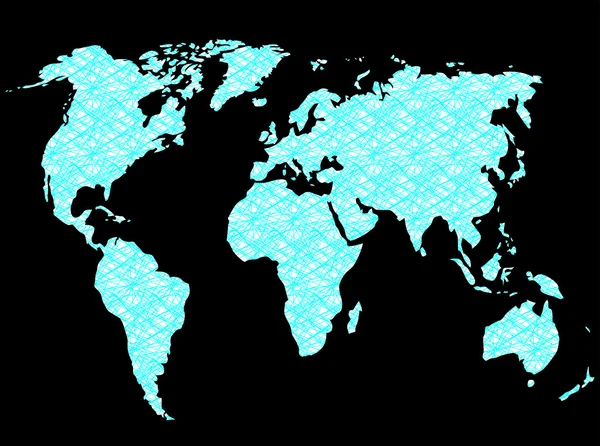 Παγκόσμιο χάρτη σύνδεση δικτύου — Διανυσματικό Αρχείο