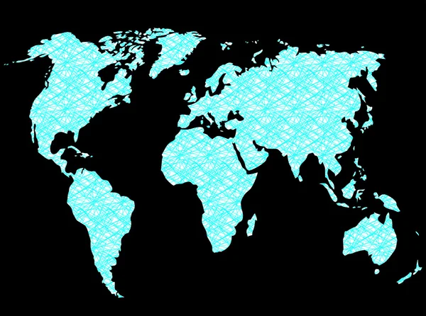 Mapa do mundo rede de conexão —  Vetores de Stock