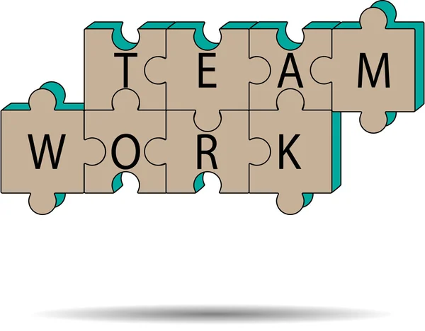 Team work concept puzzle — Stock Vector