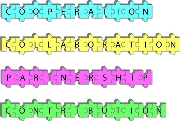 Концепція партнерства мітки слів — стоковий вектор
