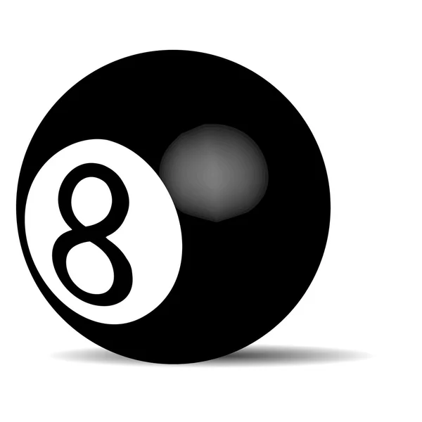 Black billiard ball Eight — Stock Vector