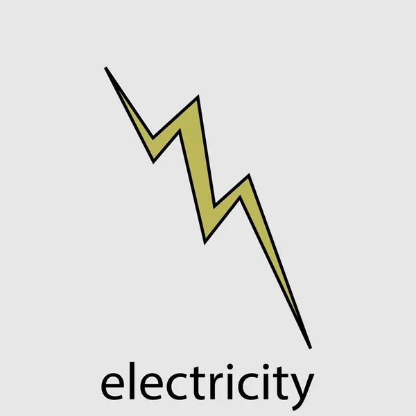 Icon electricity flat design lightning — Stock Vector