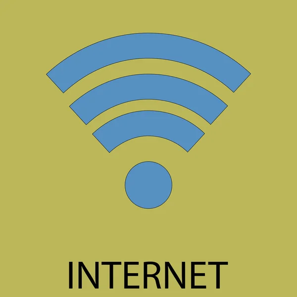 Signo de icono de Internet etiqueta plana moderna — Vector de stock