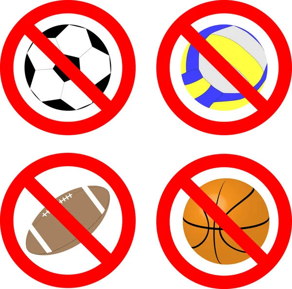 Запрет игры с мячом — стоковый вектор