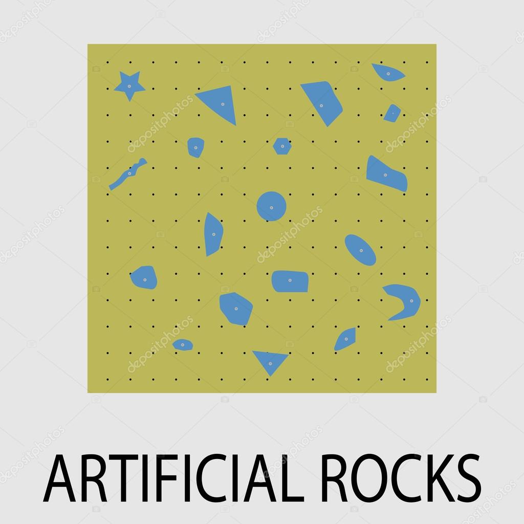 Artificial rocks climbing icon design