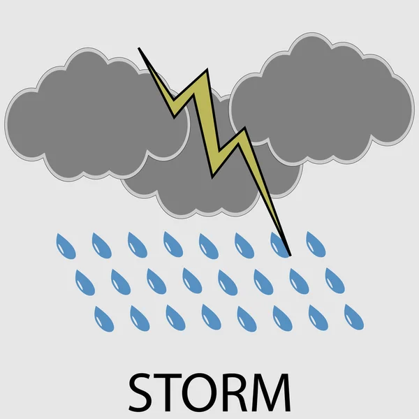 Tempesta meteo icona — Vettoriale Stock