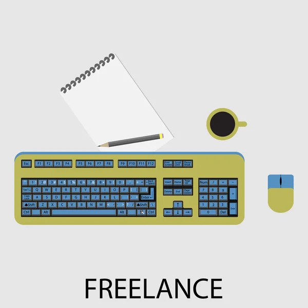 Design plano ícone freelance —  Vetores de Stock