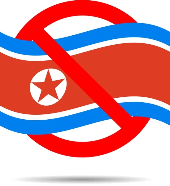 Corea del Norte prohibición firmar — Vector de stock