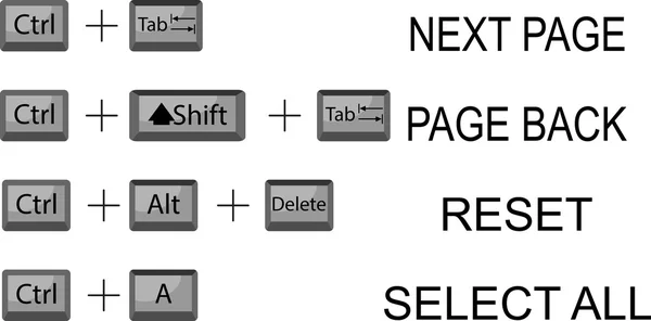 Ensemble de touches de combinaison clavier — Image vectorielle