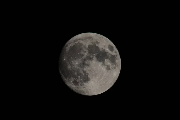 Grande Super Lua Céu Escuro — Fotografia de Stock