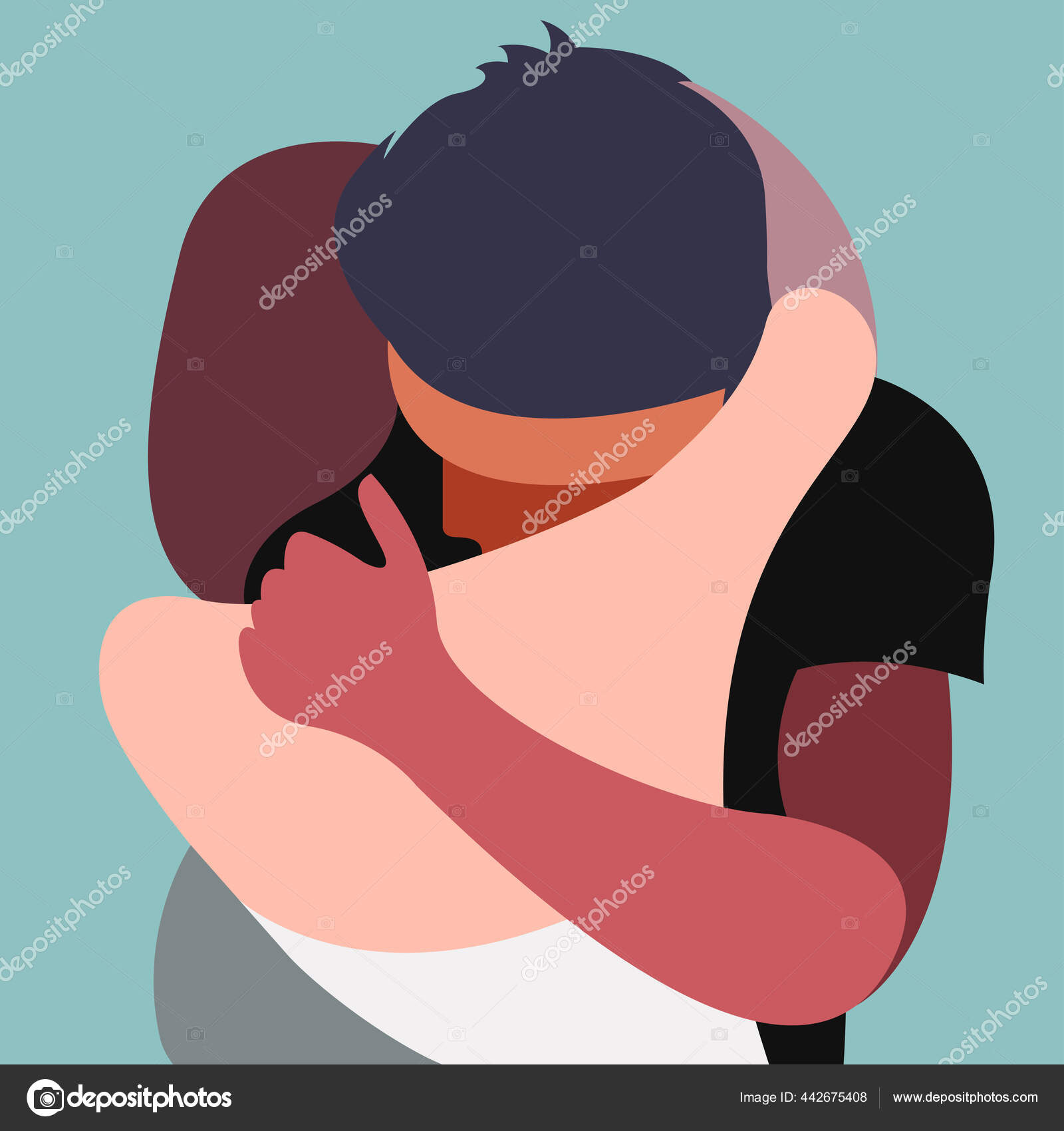 標準ではないカラーパレットに2人の人が抱きつくベクトルフラット高度に様式化されたイラスト このイラストはバレンタインデーや国際ハグデーのポストカードとして使用できます ストックベクター C Nadia Connor 標準ではないカラーパレットに2人の人が抱きつくベクトルフラット高度に様式化されたイラスト このイラストはバレンタインデーや国際ハグデーのポストカードとして使用できます ストックベクター C Nadia Connor