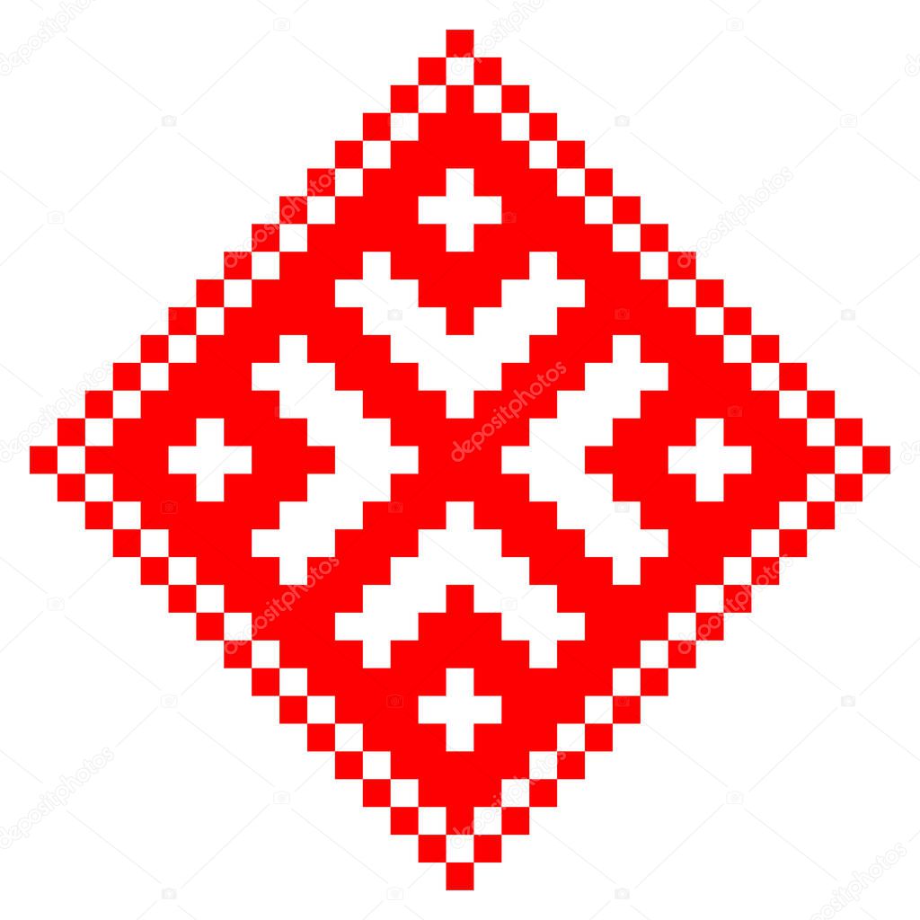 vector ethnic Ukrainian minimalistic pattern on a white background. a traditional element of the Ukrainian embroidered shirt - vyshyvanka. pattern is isolated. can be used in different ways.