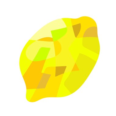 Beyaz arkaplanda izole edilmiş vektör modayı güneşli parlak soyut limon çizimi. Meyve, meyve suyu, çeşitli baskı, tasarım unsurları ve el ilanları için reklam olarak kullanılabilir.