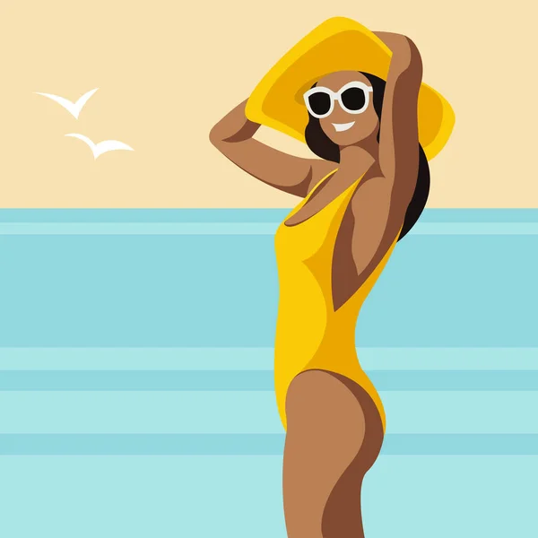 Design Plano Vetorial Ilustração Moda Sobre Tema Férias Verão Uma — Vetor de Stock