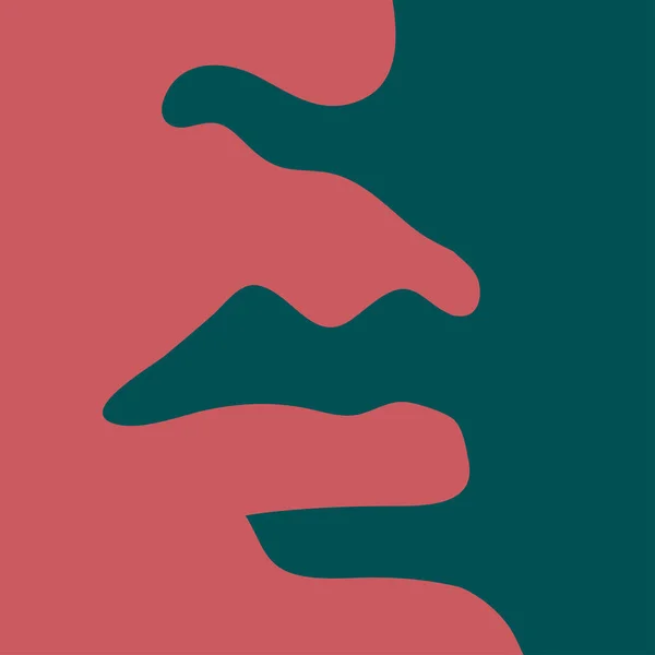 Vektorová Barva Módní Ilustrace Rtů Stín Silueta Izolované Růžovém Pozadí — Stockový vektor