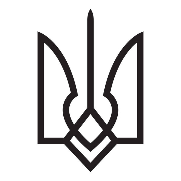 vector image of the State Emblem of Ukraine - trident made in a geometric style isolated on a white background. useful for web and graphic design, print, souvenirs for the Independence Day of Ukraine
