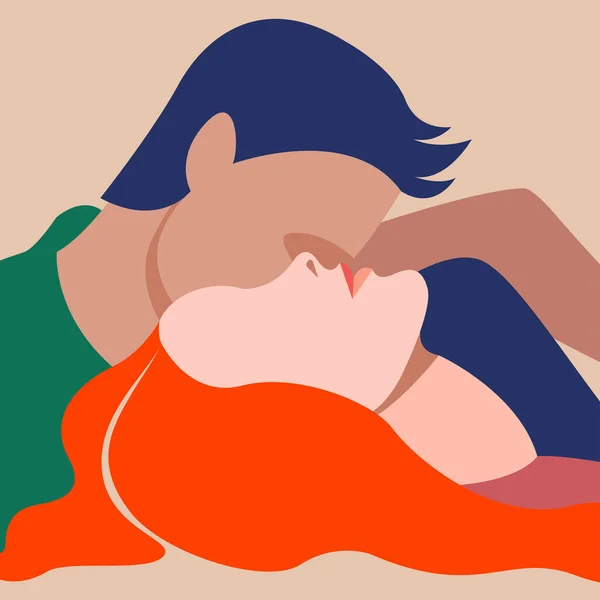 Vektorová Ilustrace Dvou Zamilovaných Lidí Objímajících Pěkné Barevné Paletě Lze — Stockový vektor