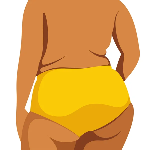 Ilustración Vectorial Sobre Tema Del Cuerpo Positivo Jugosa Chica Gorda — Vector de stock