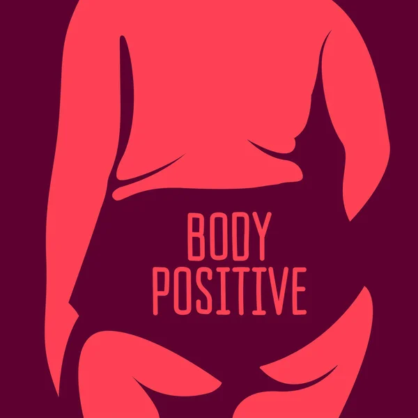 Vektor Trendig Illustration Temat Kroppens Positivitet Saftig Fet Flicka Står — Stock vektor