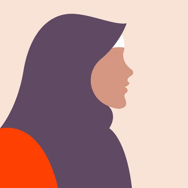 Vektor Datar Desain Ilustrasi Minimalis Dari Siluet Seorang Wanita Muda - Stok Vektor