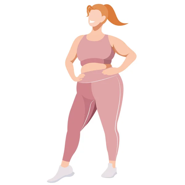 Illustration Vectorielle Une Fille Taille Dans Uniforme Sport Leggings Soutien — Image vectorielle