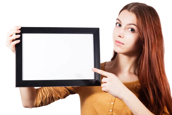 Kız tutun boş çerçeve