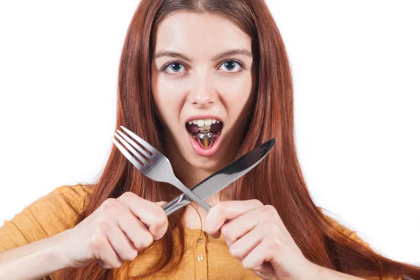 Girl on diet — Stock Photo, Image