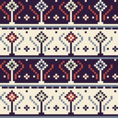 Dekoratif çiçek Dikişsiz desen nakış stili