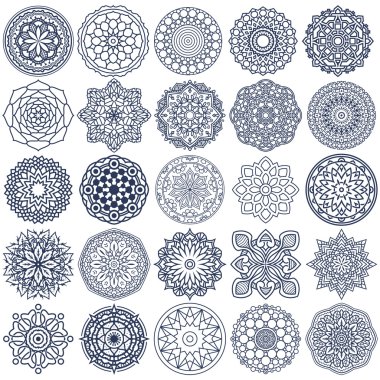 Mandala vektör süsleri 1 ayarla
