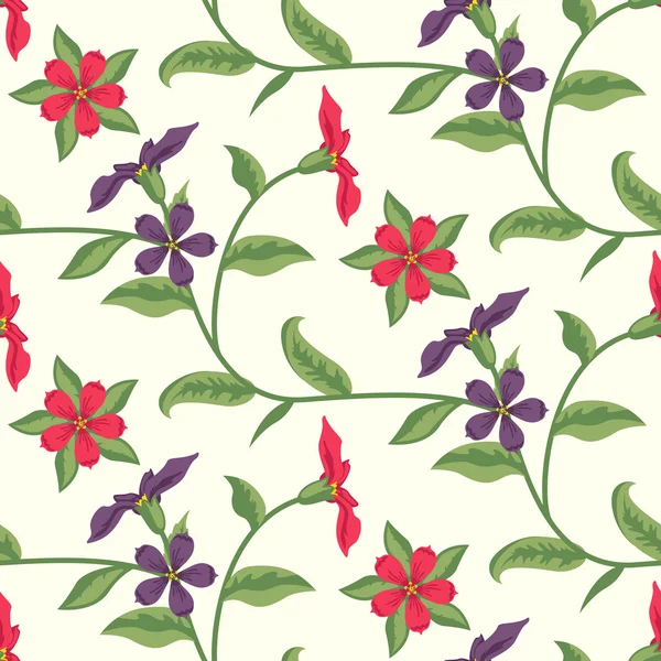 Floral διάνυσμα άνευ ραφής μοτίβο σχεδιασμός μωβ κόκκινο — Διανυσματικό Αρχείο