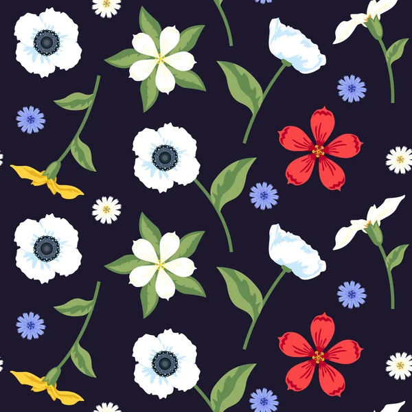 Mélange coloré de motif vectoriel sans couture floral — Image vectorielle