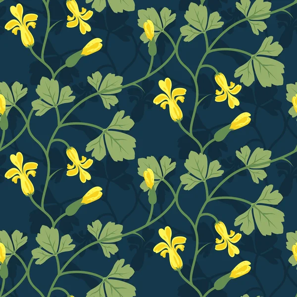 Floral διάνυσμα άνευ ραφής μοτίβο σχεδιασμού κίτρινο — Διανυσματικό Αρχείο