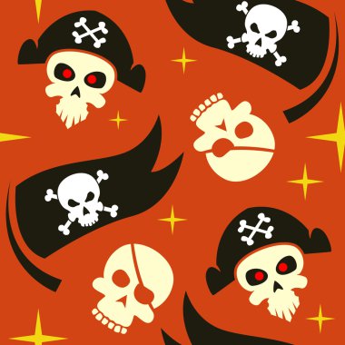 Korsan kafatası sorunsuz vektör desen tasarım
