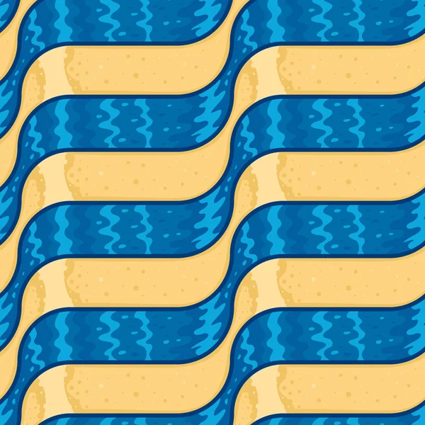 Abstrakter Sand und blaues Wasser fließen nahtlos — Stockvektor
