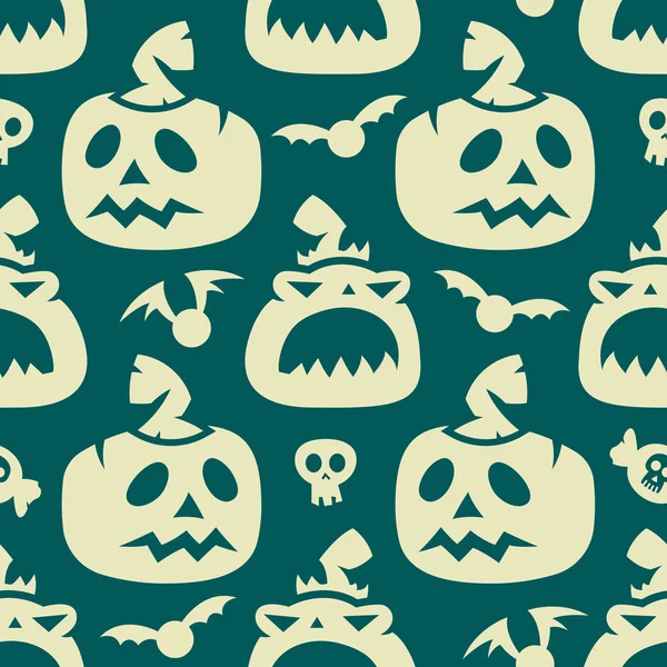 Halloween Pumpkin and Bat Seamless Pattern — Stock Vector
