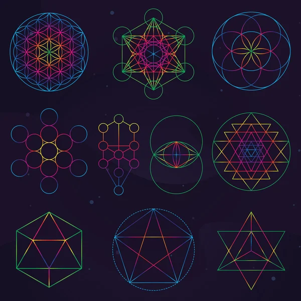 Símbolos de Geometría Sagrada Clásica — Archivo Imágenes Vectoriales