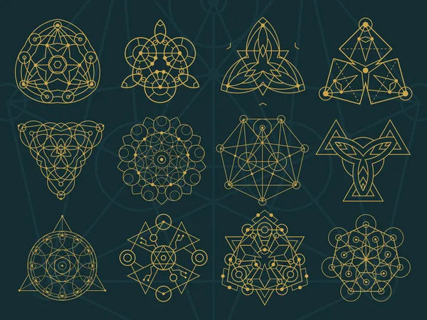 Abstraktní posvátné geometrie a magické symboly Set 2 — Stockový vektor