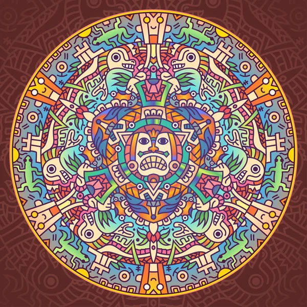 Aztécký starověké civilizace Mandala — Stockový vektor