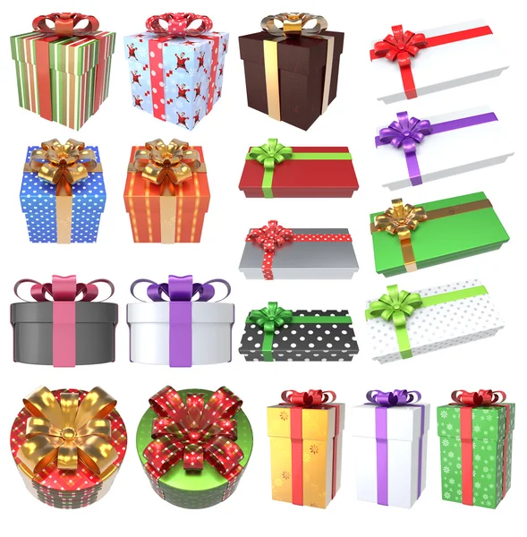 Weihnachtsgeschenke 3d set — Stockfoto