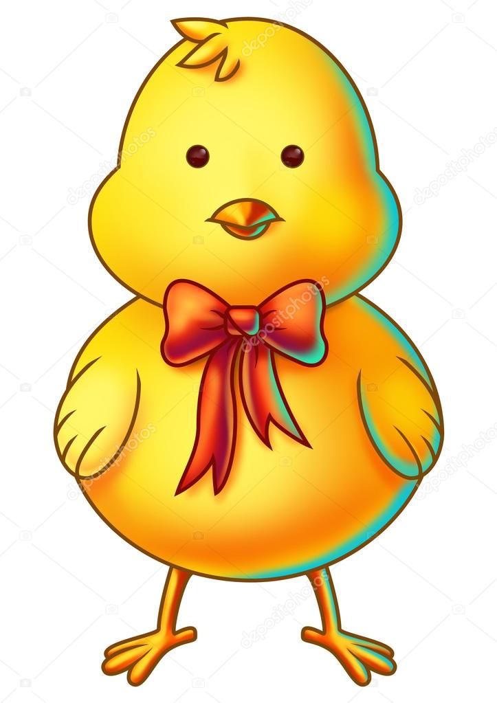 Gul påsk kyckling tecknad figur — Stockfotografi ...