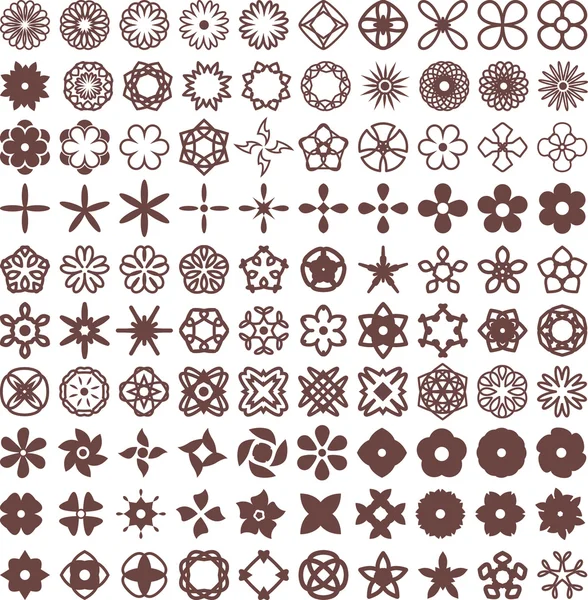 Bloemen vector vormen set — Stockvector