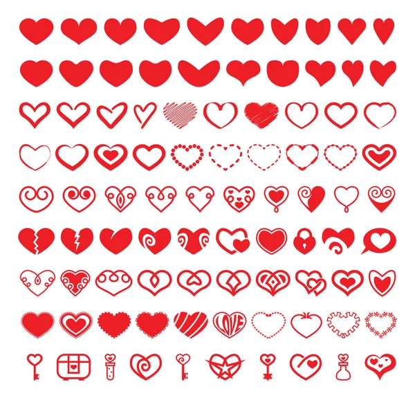 Kalp vektör şekilleri Set