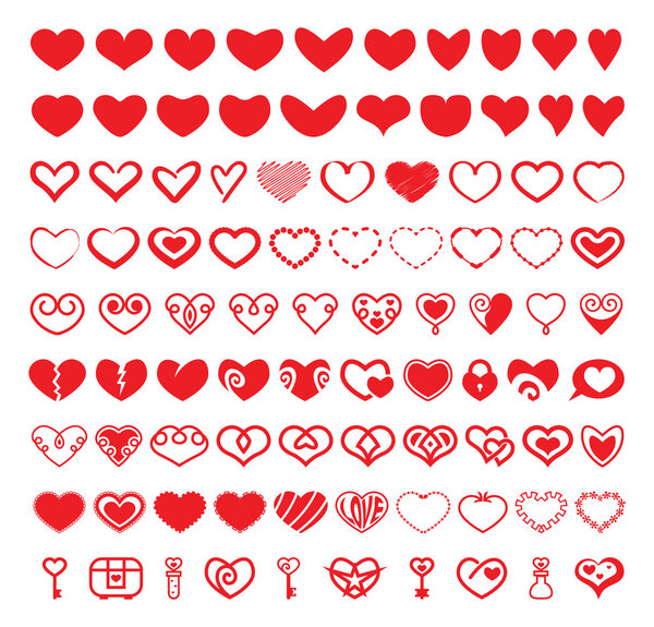 Heart Vector Shapes Set