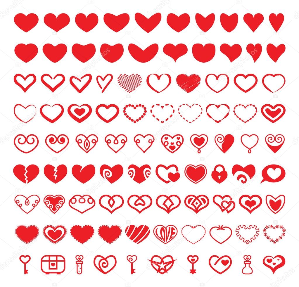 Heart Vector Shapes Set