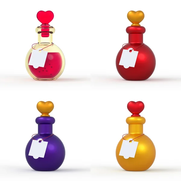 Love Potion Bottle 3d Set — Stockfoto