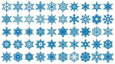 Kar taneleri vektör şekilleri Set