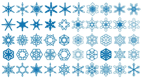 Ensemble de formes vectorielles de flocons de neige — Image vectorielle